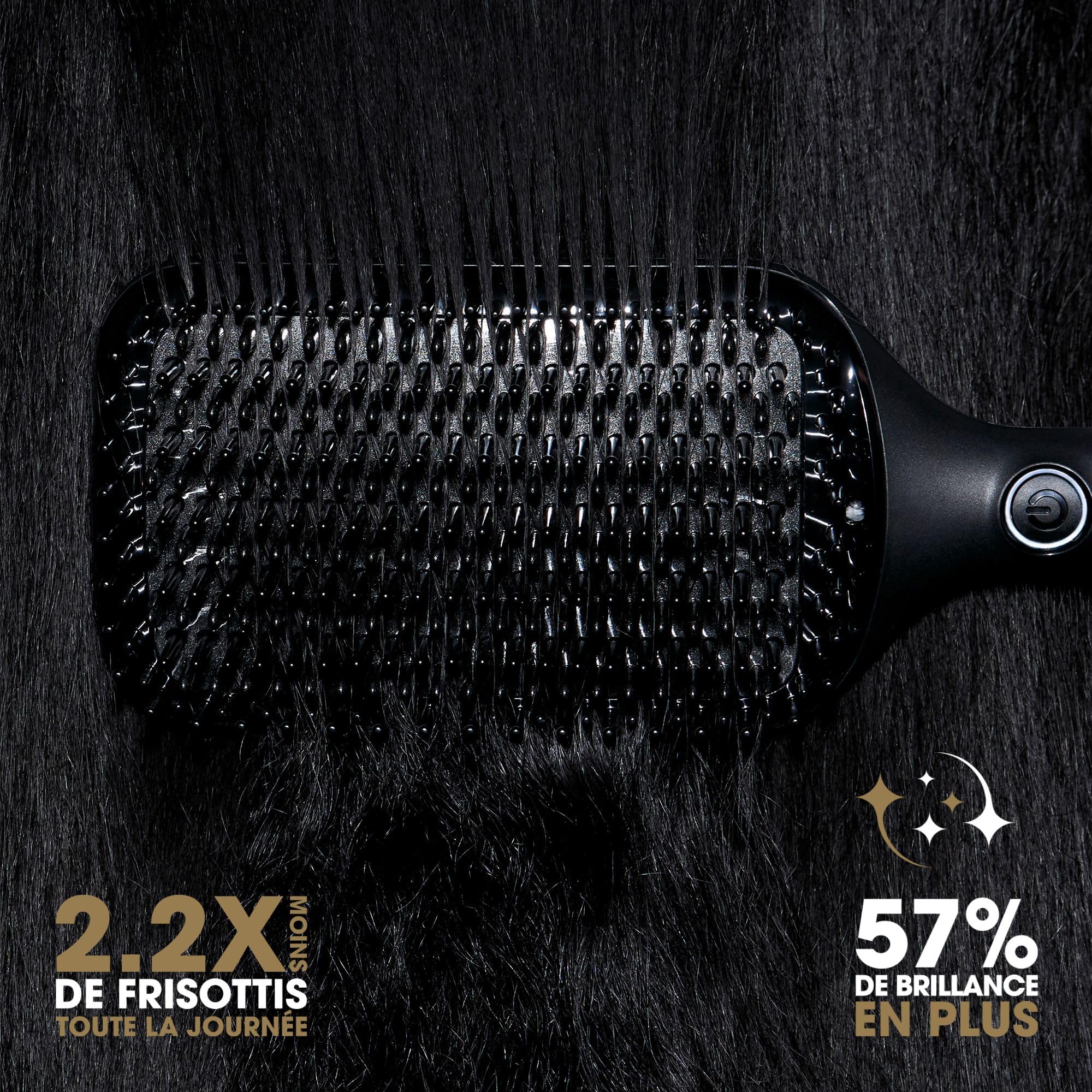 ghd glide+ max Smoothing Hot Brush w kolorze czarnym – szybkie i proste, ultra gładkie rezultaty – do długich, grubych i kręconych włosów