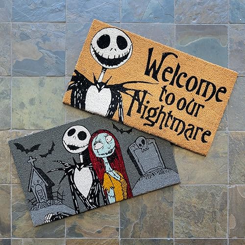 Miniatura 2 de Gertmenian Paquete de 2 alfombrillas de coco de pesadilla antes de Navidad (paquete de 2), tapetes de bienvenida para puerta delantera y trasera,