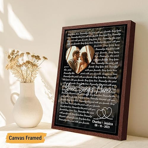 Vista 213 de VICILO Póster musical personalizado con letras de canciones, decoración sentimental perfecta, regalo de San Valentín para él, regalos de novio