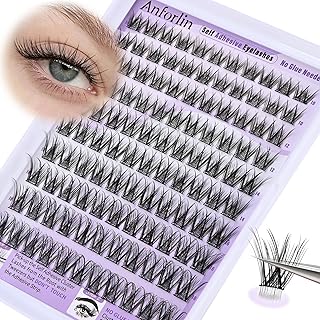 Pestañas autoadhesivas naturales, racimos de ...