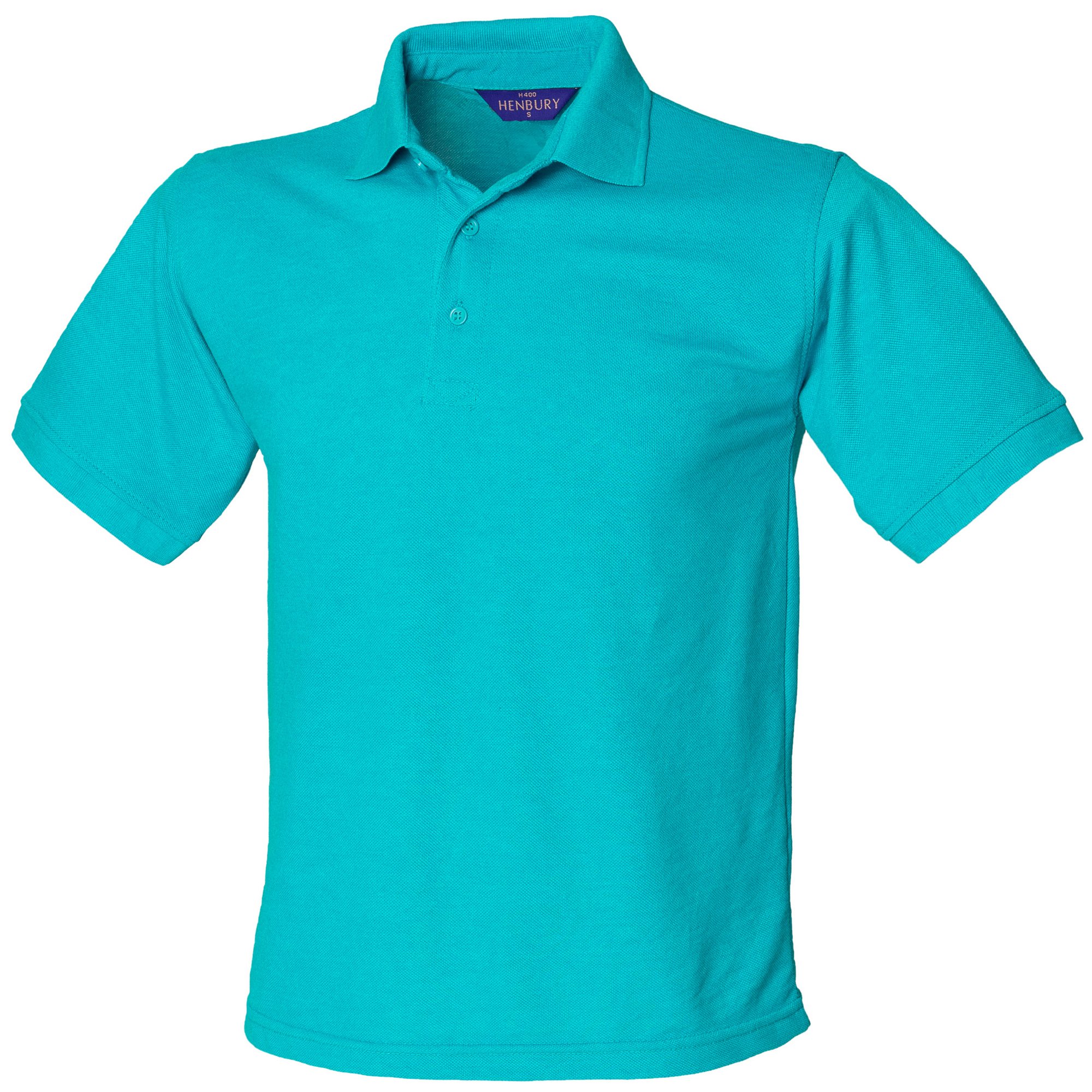 Henbury Mens Short Sleeved 65/35 Pique Polo Shirt (L) (Turquoise)