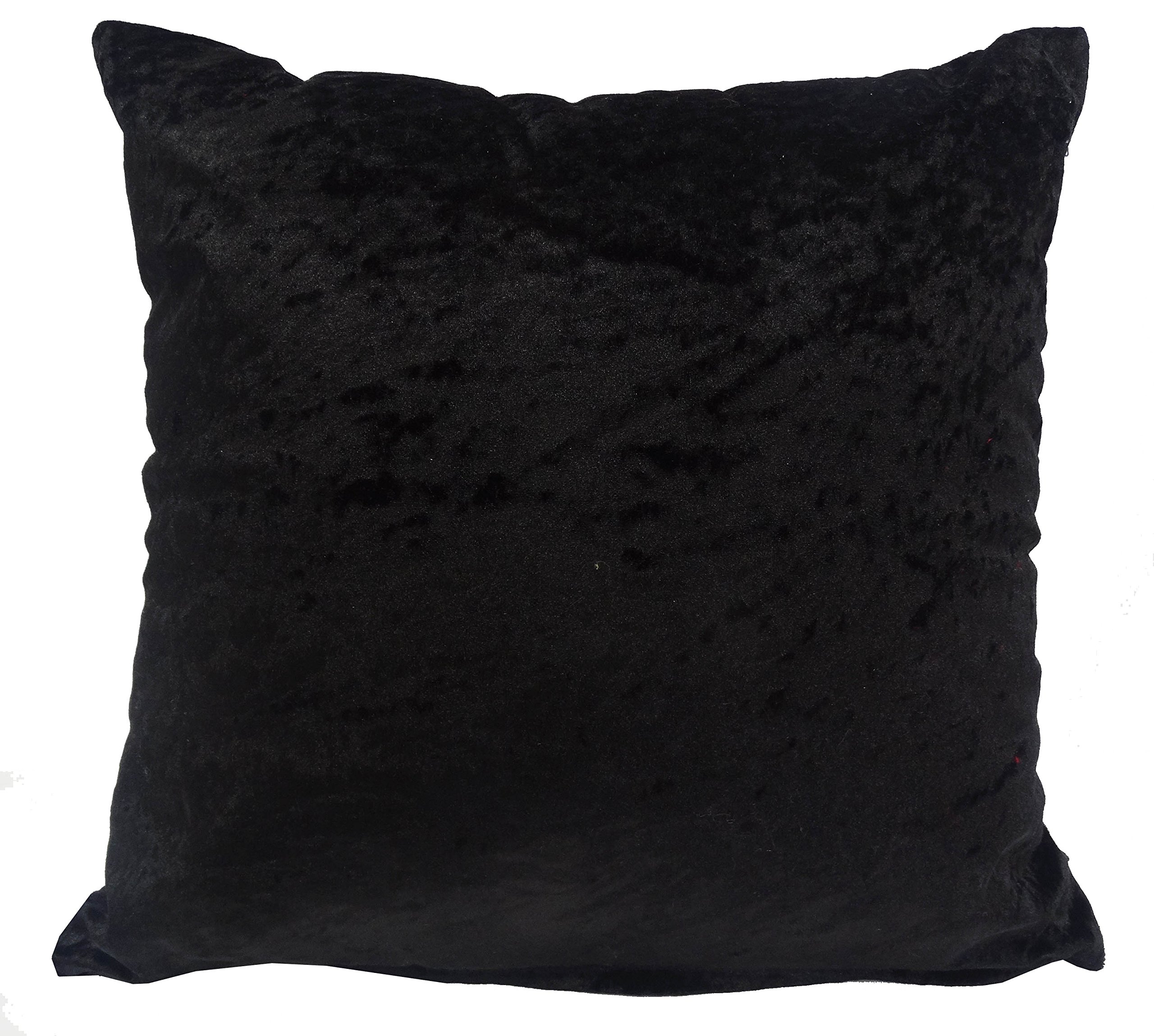 Rapport Home Crushed Velvet - Jet Black - Cushion Cover - 43x43cm