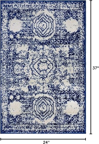 Vista 243 de Unique Loom Bromley Collection Vintage Traditional Medallion Border - Alfombra, Polipropileno, Amarillo/Crema azu/marfil,Gris