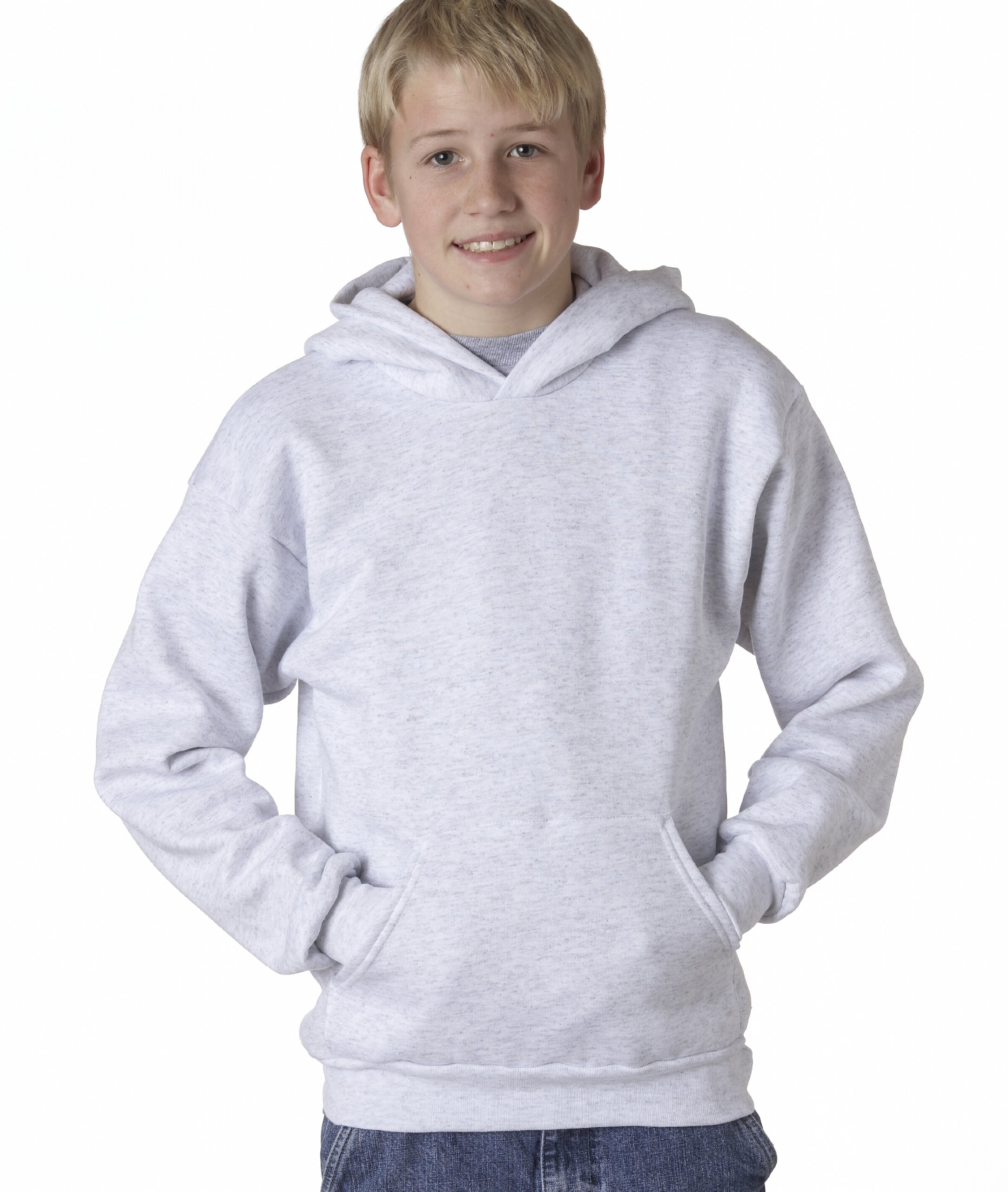 Hanes P473 Sudadera con capucha ComfortBlend EcoSmart 50/50 para jóvenes, 7.8 onzas, color ceniza, M, Fresno, Medium