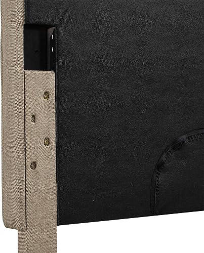 Miniatura 8 de Serta Colección Palisades - Cabecero acolchado tapizado, diseño moderno copetudo, tela suave con textura de lino, tamaño King oriental, color marrón