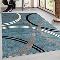 Vista 7 de Rugshop - Alfombra moderna con diseño de círculos ondulados