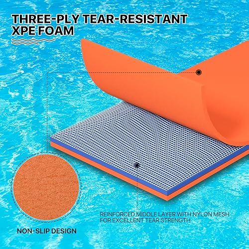 Miniatura 5 de MADOG - Alfombra de agua flotante para exteriores, para adultos, flotadores gigantes de piscina de 12 pies18 pies para piscina, lago y océano, 3