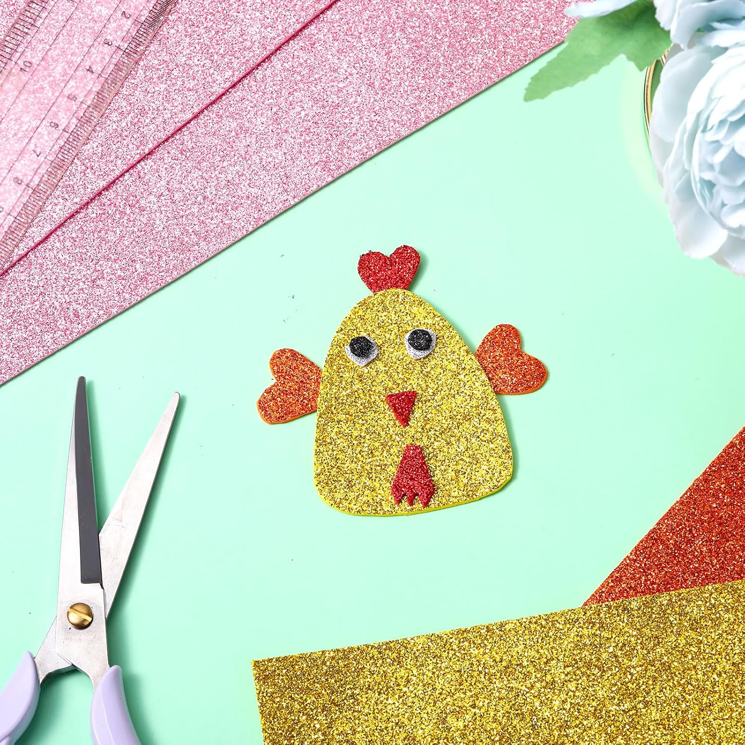 TaoBary Colorful EVA Foam Sheets Craft Rainbow Colorful Foam Sheets Assorted Colors Craft for Projects Art Signs Cards Scrapbooking Classroom DIY(8.3 x 11.7 Inch)