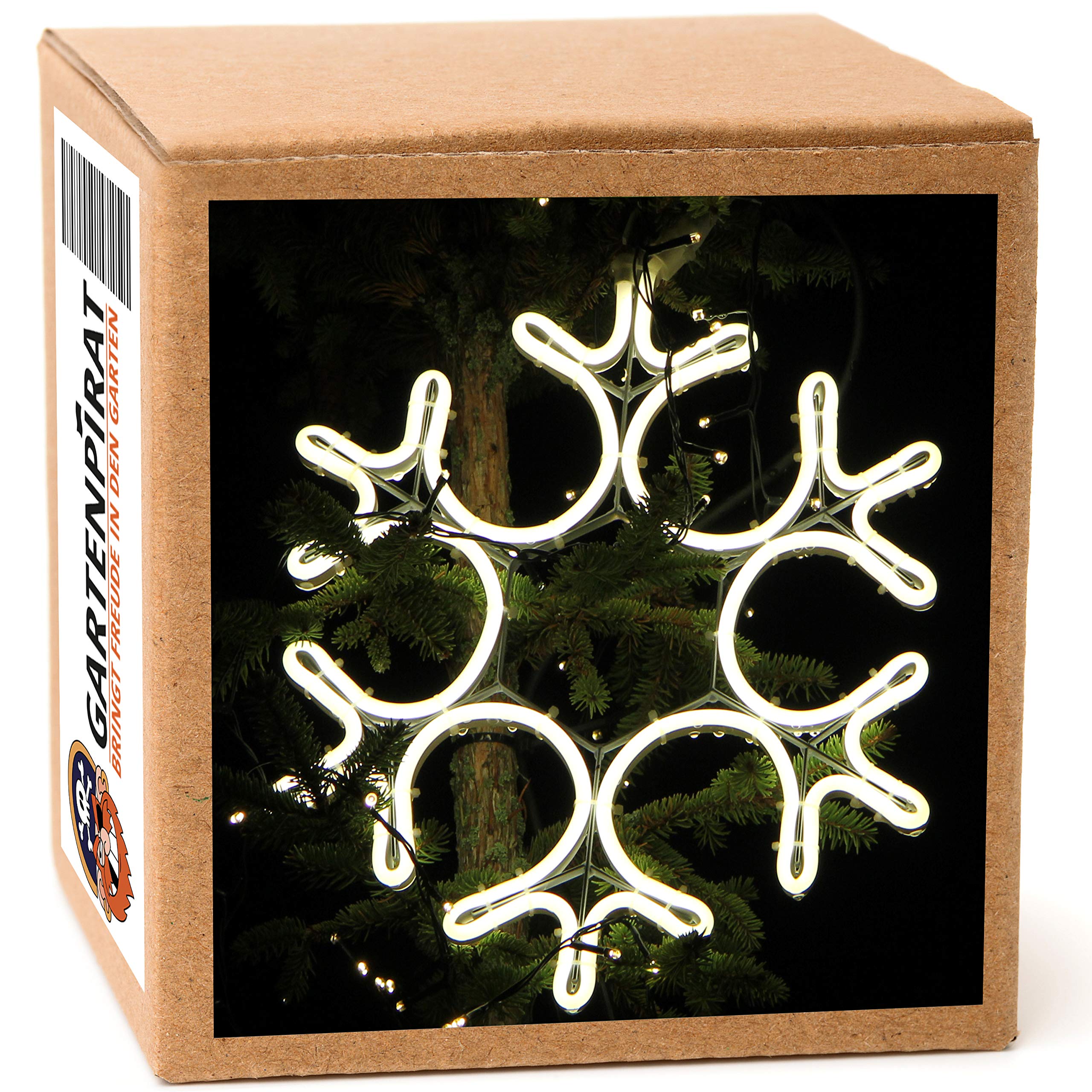 Flocon de Neige 38x35 cm Tube Lumineux néon 360 LED Blanc Chaud Noël