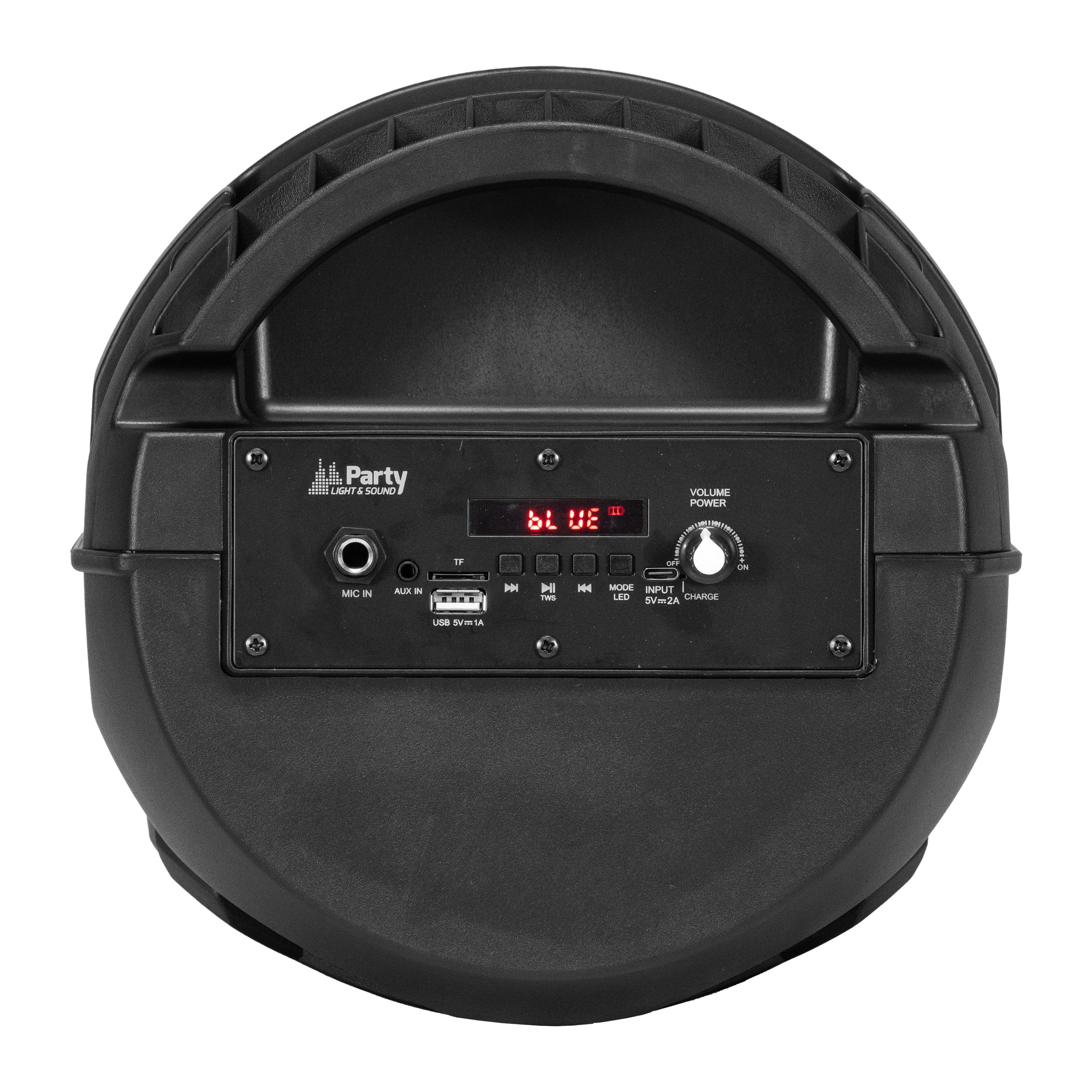 Party Light & Sound - PLUTON - Głośnik, przegroda 2 x 8"/20cm 300W na akumulatorze - Efekt świetlny - 1 mikrofon przewodowy i 1 pilot - Bluetooth, USB, Micro SD i TWS - Czarny