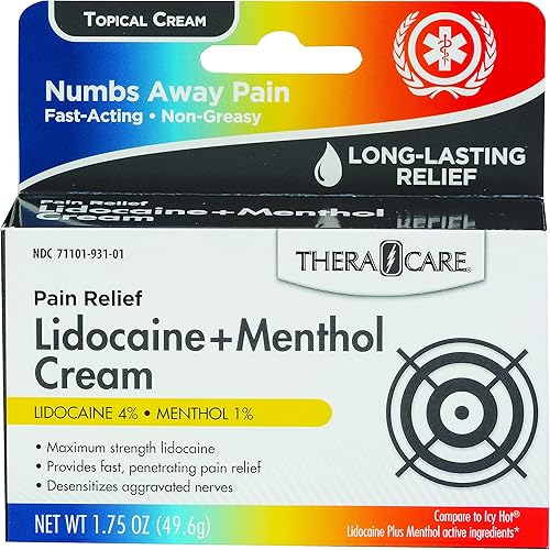 Miniatura 3 de TheraCare Crema de lidocaína OTC de máxima fuerza, adormece el dolor, alivio duradero, no graso, 1.75 onzas