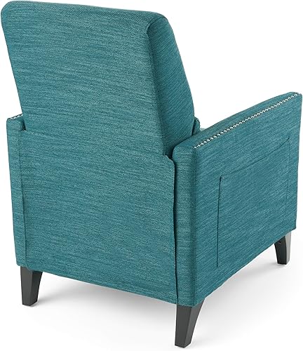 Miniatura 7 de Christopher Knight Home Alexis - Silla reclinable de tela contemporánea, color verde azulado, marrón oscuro