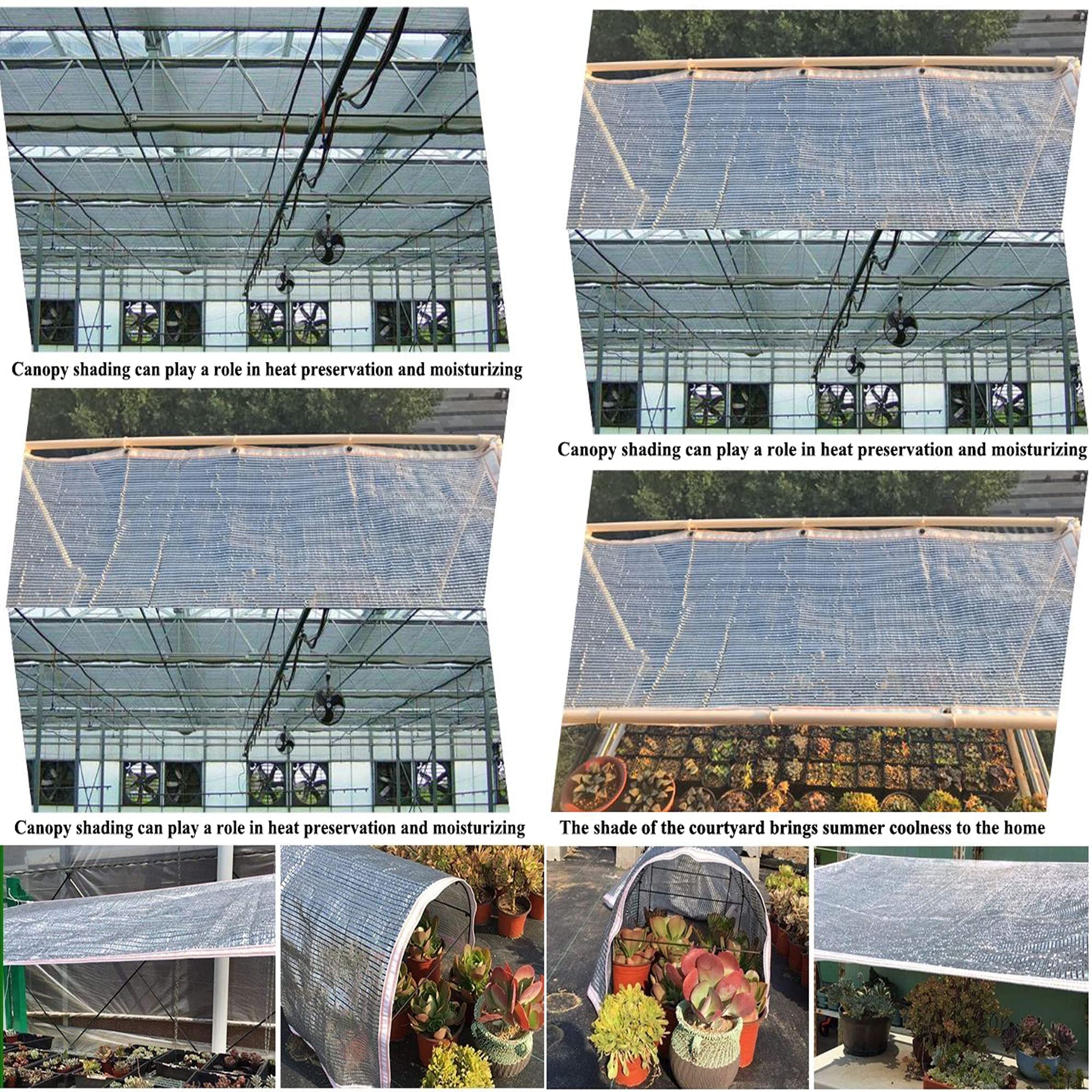 Schattennetz Mit Aluminiumfolie 2x3 M - UV-Schutz 80%, Reflektierend, Für Garten, Gewächshaus, Terrasse