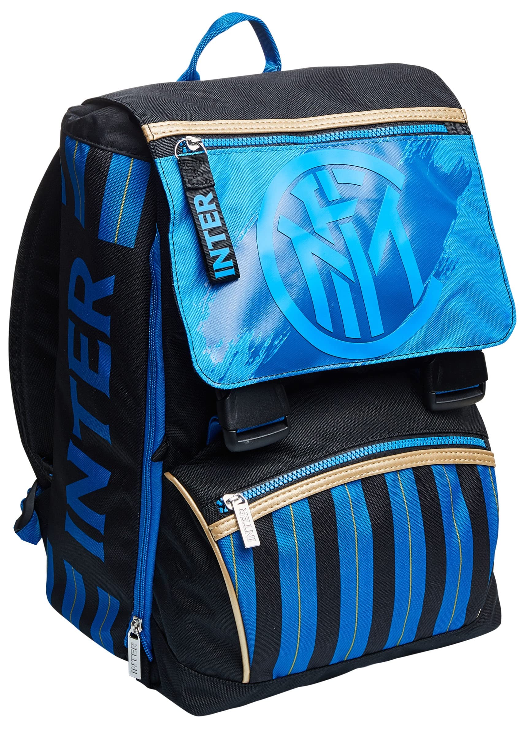 Seven Inter 2F3002106-899, Zaino Estensibile Pallone Incluso - Scuole Elementari & Medie, Nerazzurro, Taglia unica