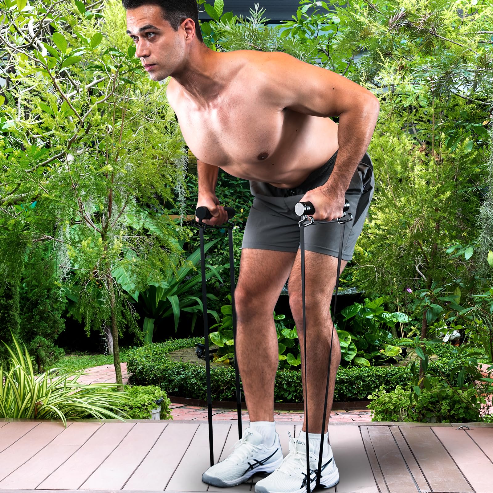 Resistance Band Bar Adjustable Three Part For Full Body Workout