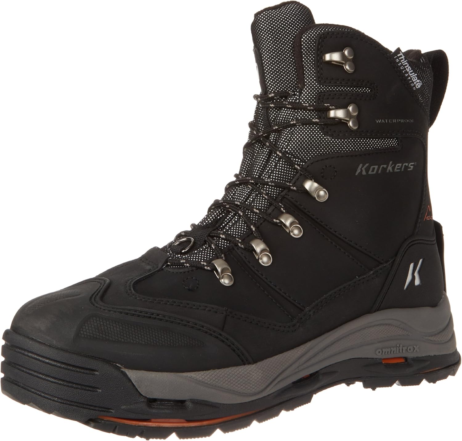 Korkers SnowJack with SnowTrac and IceTrac Outsoles Outdoor Boots 12 Black