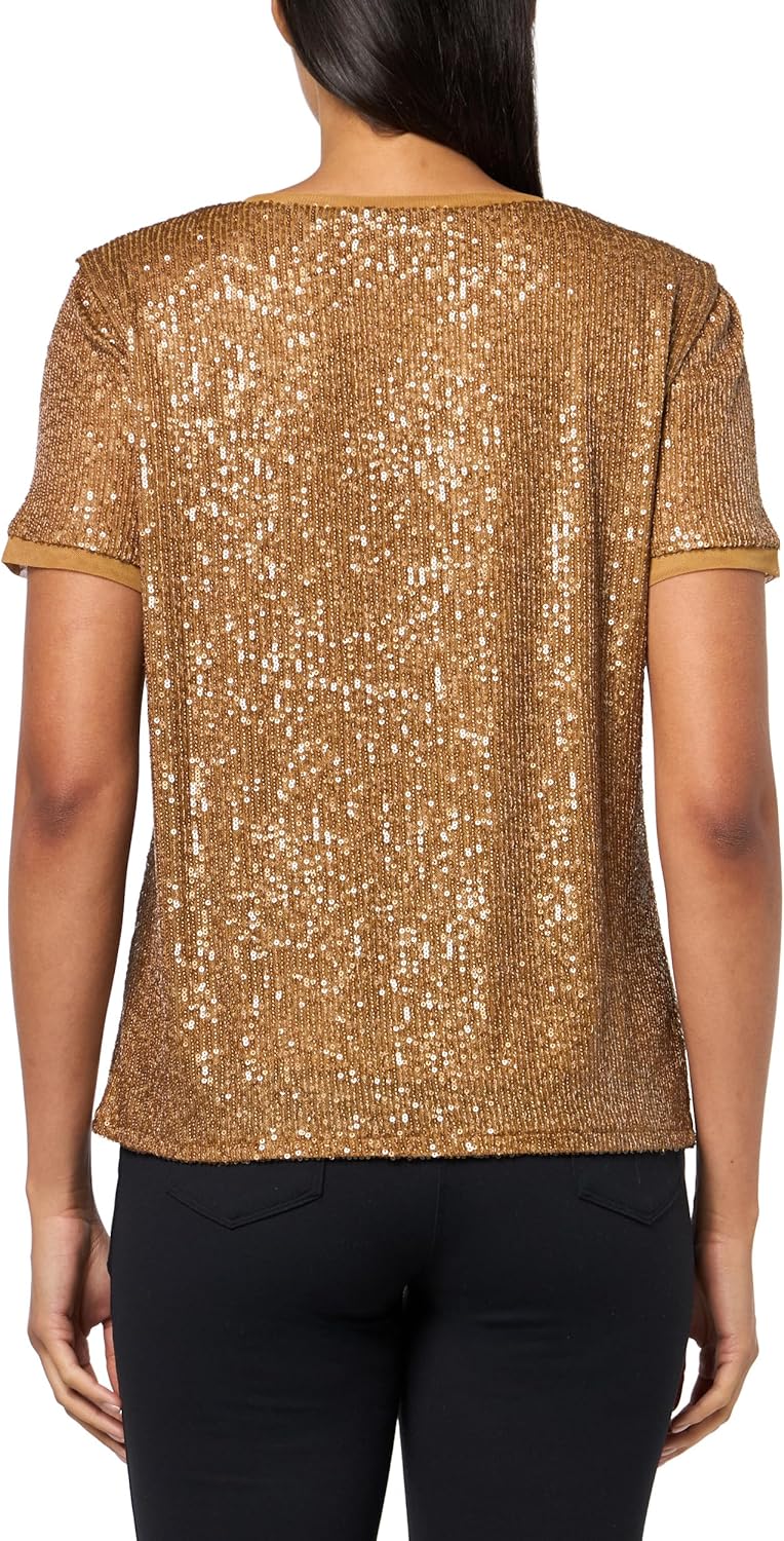 Anne Klein Women's Short-Sleeve Sequin Top - Image 2
