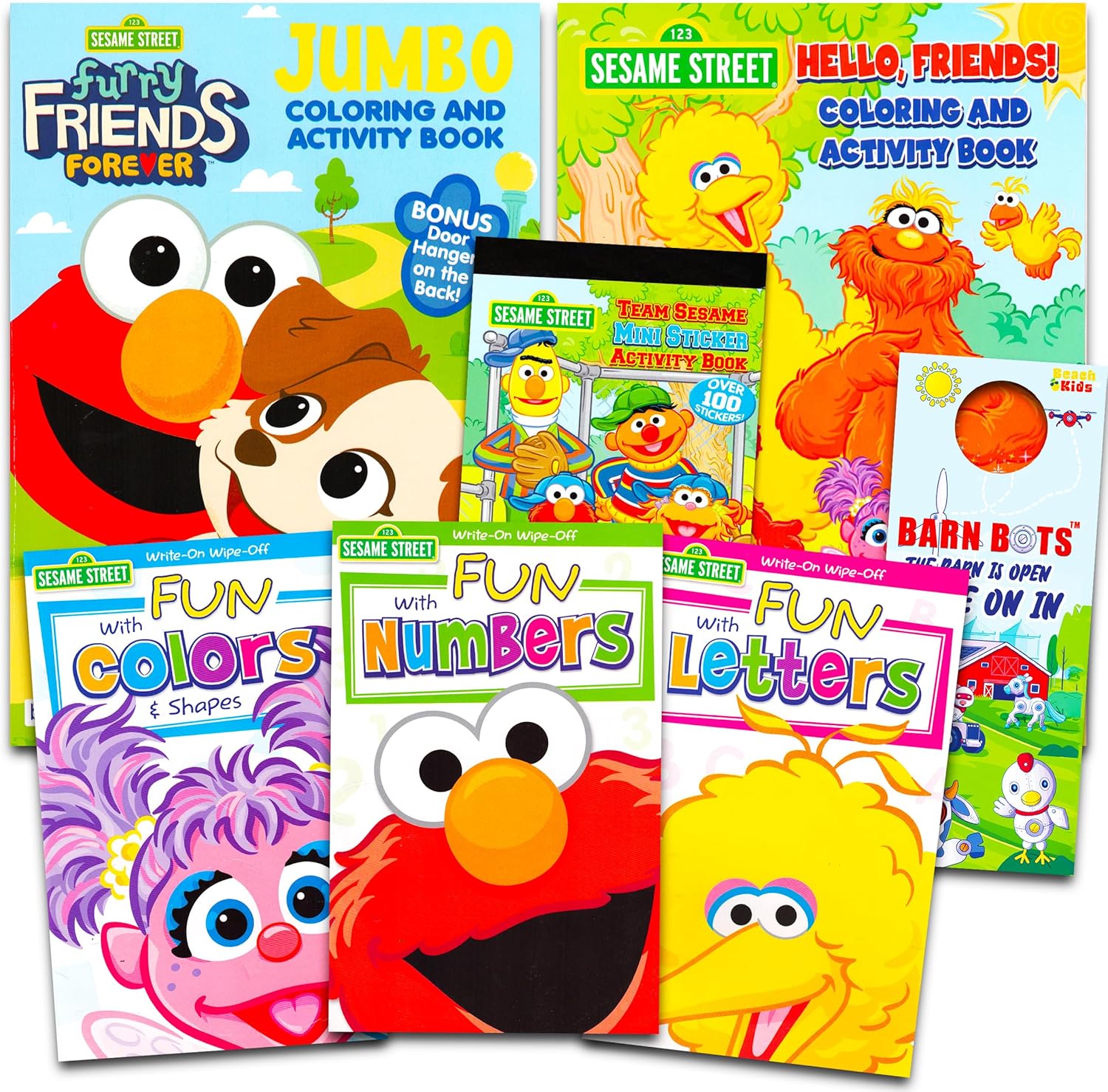 Sesame Street Coloring Book Super Set ~ 5 Book Bundle with Coloring and ...