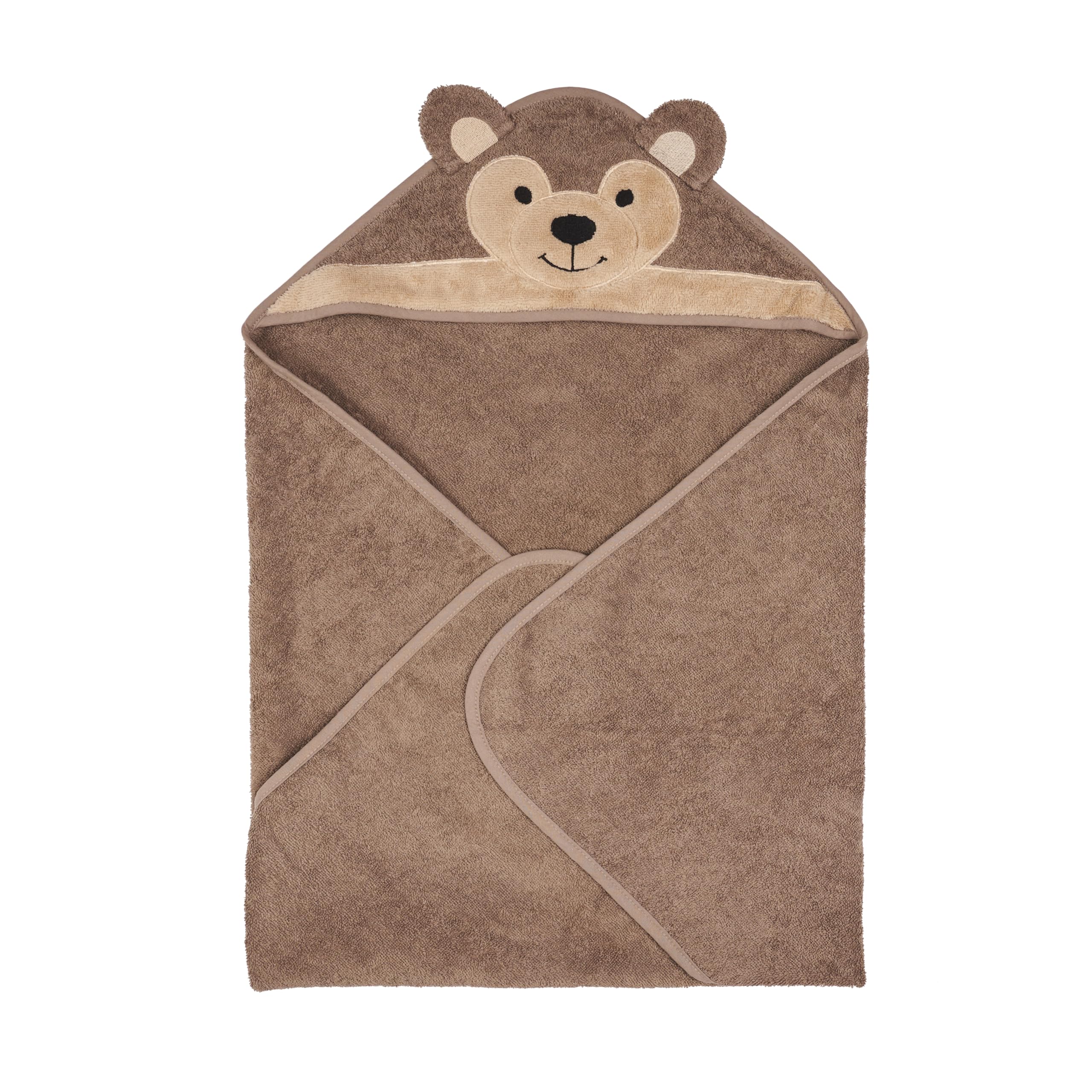 Riff Raff Cuddly Bear Hooded Towel - Premium Cotton Baby Towel with Mitt Set - Ultra Soft Machine Washable Cartoon Hooded Baby Towels - Baby Towels with Hood for Newborn Baby, Infants, Toddlers
