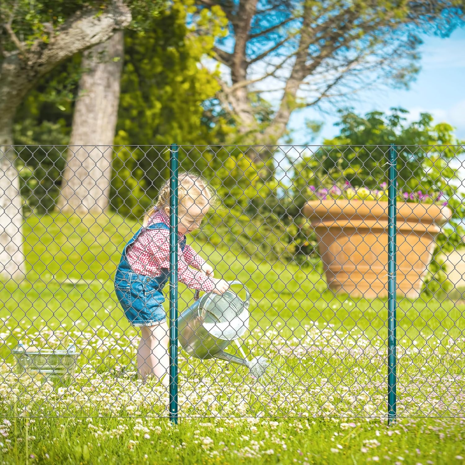 ARIFARO Fence Posts 3 Feet Sturdy Duty Metal Fence Post, Pack of 16, No Dig Garden U Post for Wire Fencing Steel Post for Yard, Outdoor Wire