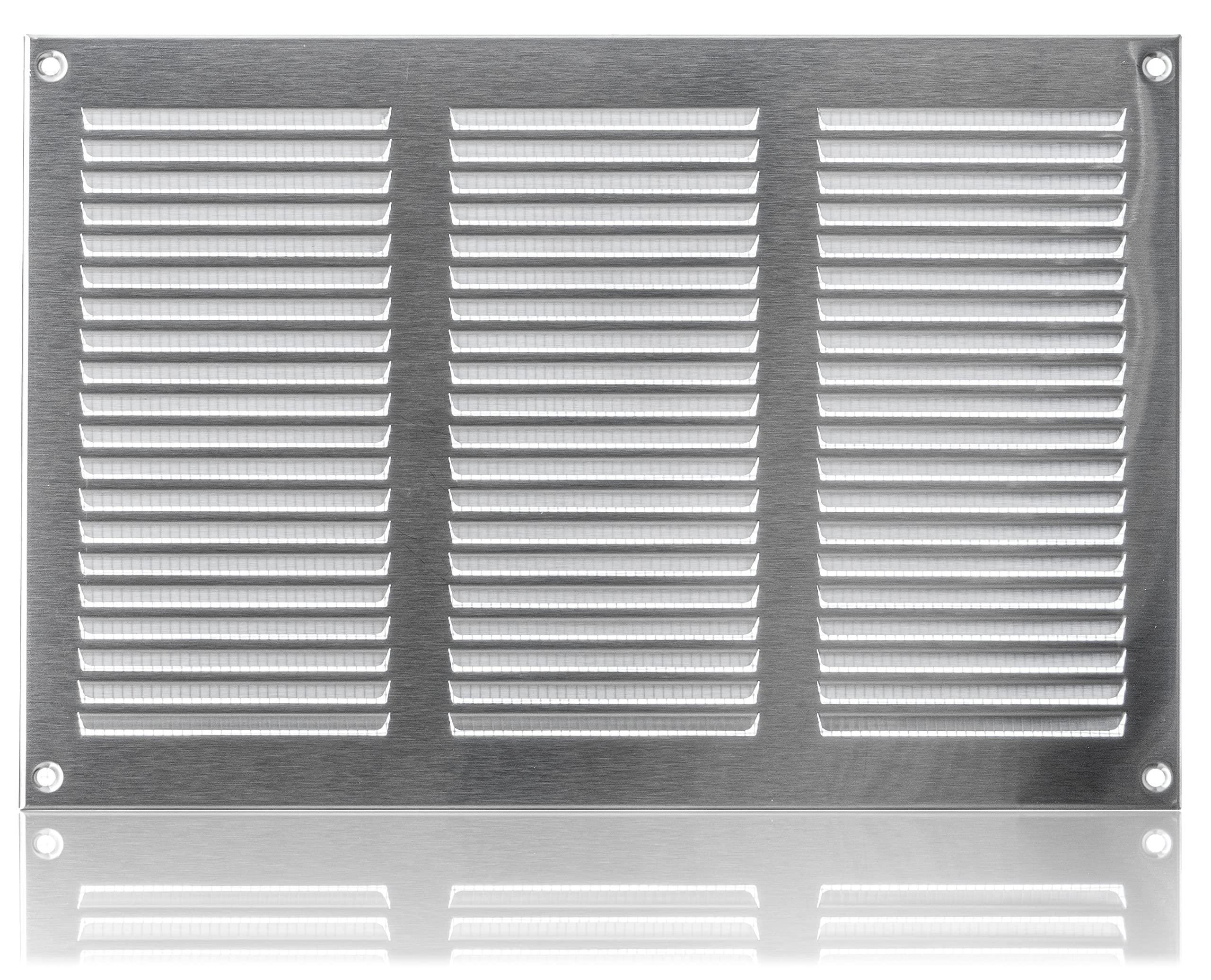 300x200mm / 12x8 inch Stainless Steel Ventilation Grille with Flyscreen - Air Vent Cover