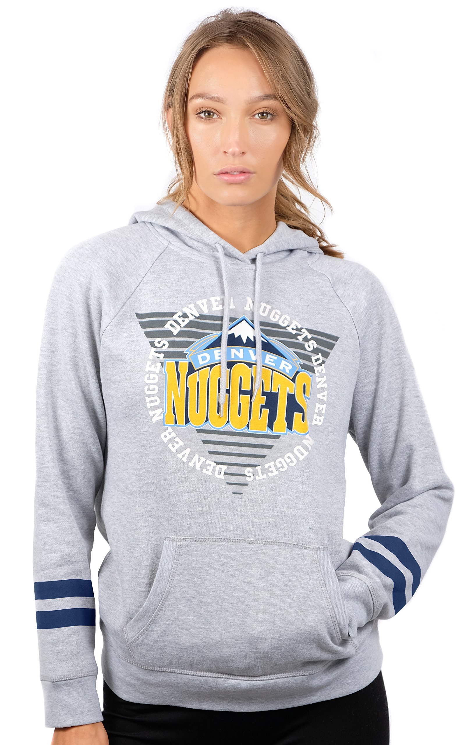 Ultra Game NBA Womens Soft Fleece Pullover Hoodie Sweatshirt with Varsity Stripe
