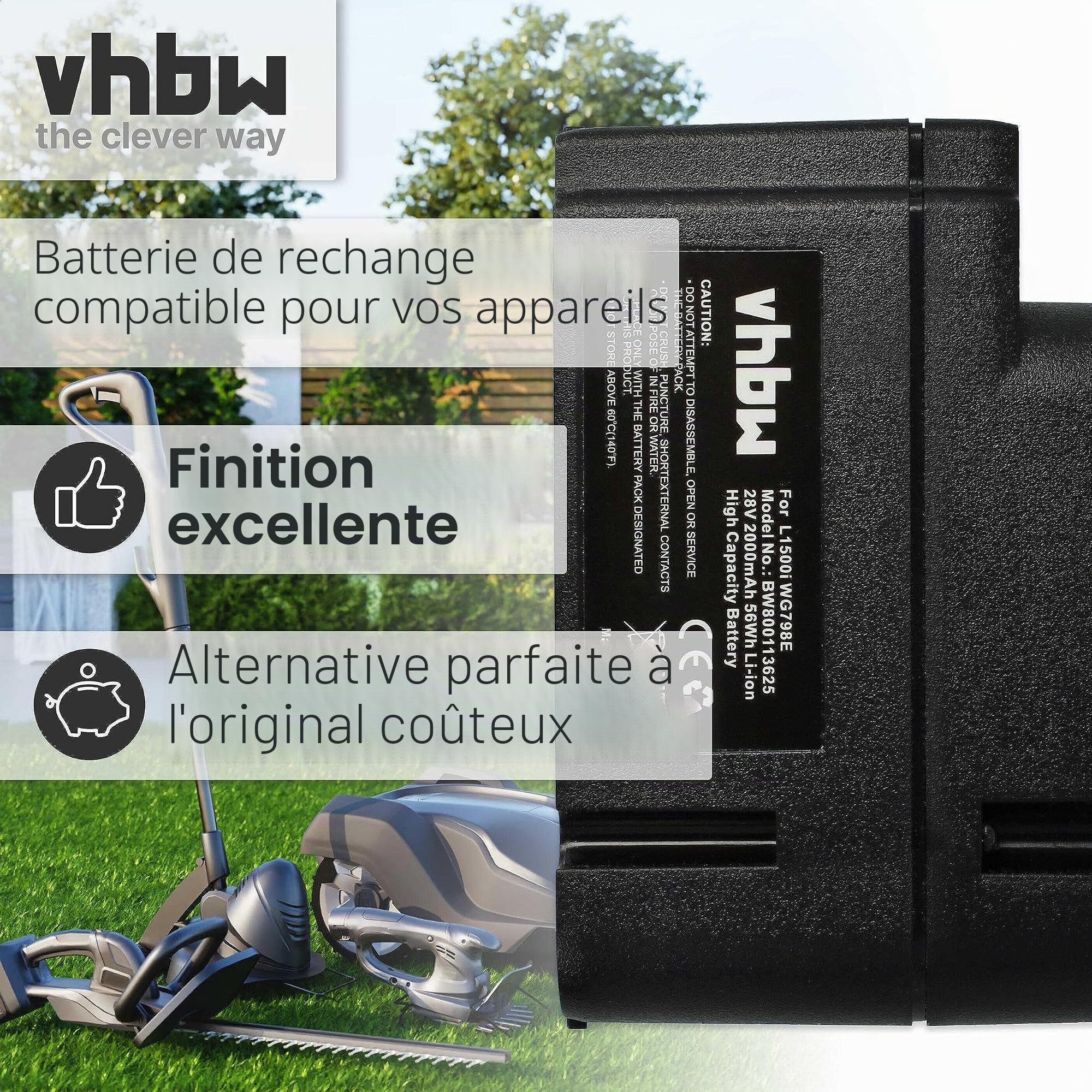 vhbw Batterie Compatible avec Worx Landroid M1000 WG791E.1