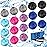 Blulu 18 Pieces Pet Hair Remover for Laundry Dryer Balls Reusable Washing Machine Hair Catcher Pet Dog Cat Catcher Lint Remover (Light Blue,Blue,Grey,Black,Purple,Rose Red)