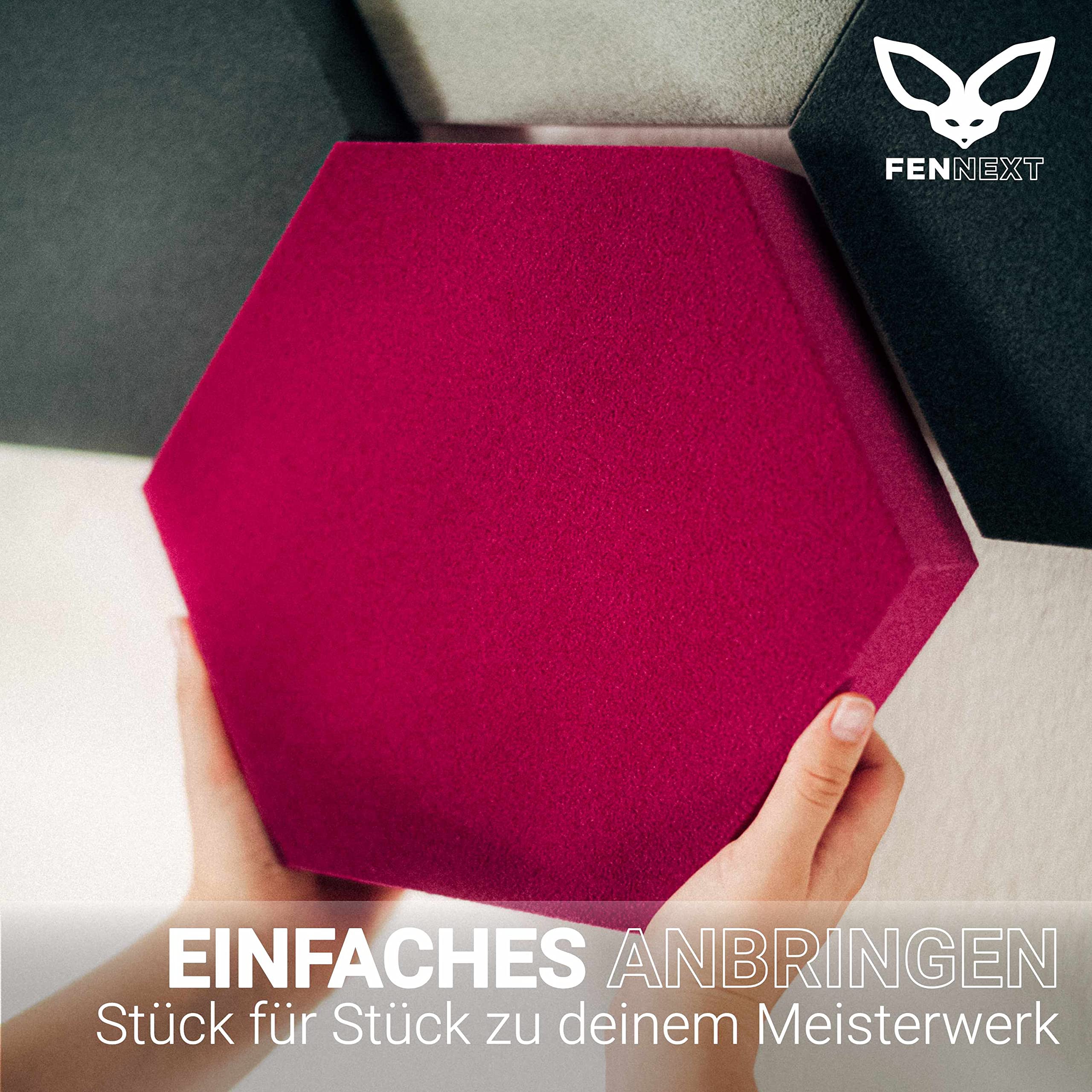 Schallabsorber Akustikpaneele [8 Stk.] für spürbar reduzierte Geräusche I Modernes Akustikbild aus Hexagon Akustikplatten I Unbedenkliche Wand Paneele hergestellt in der EU I 3D Panels