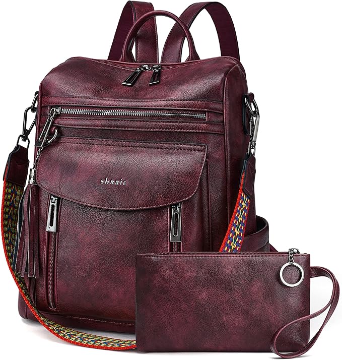 Amazon.com: Shrrie Backpack Purse for Women Fashion Leather Backpack ...
