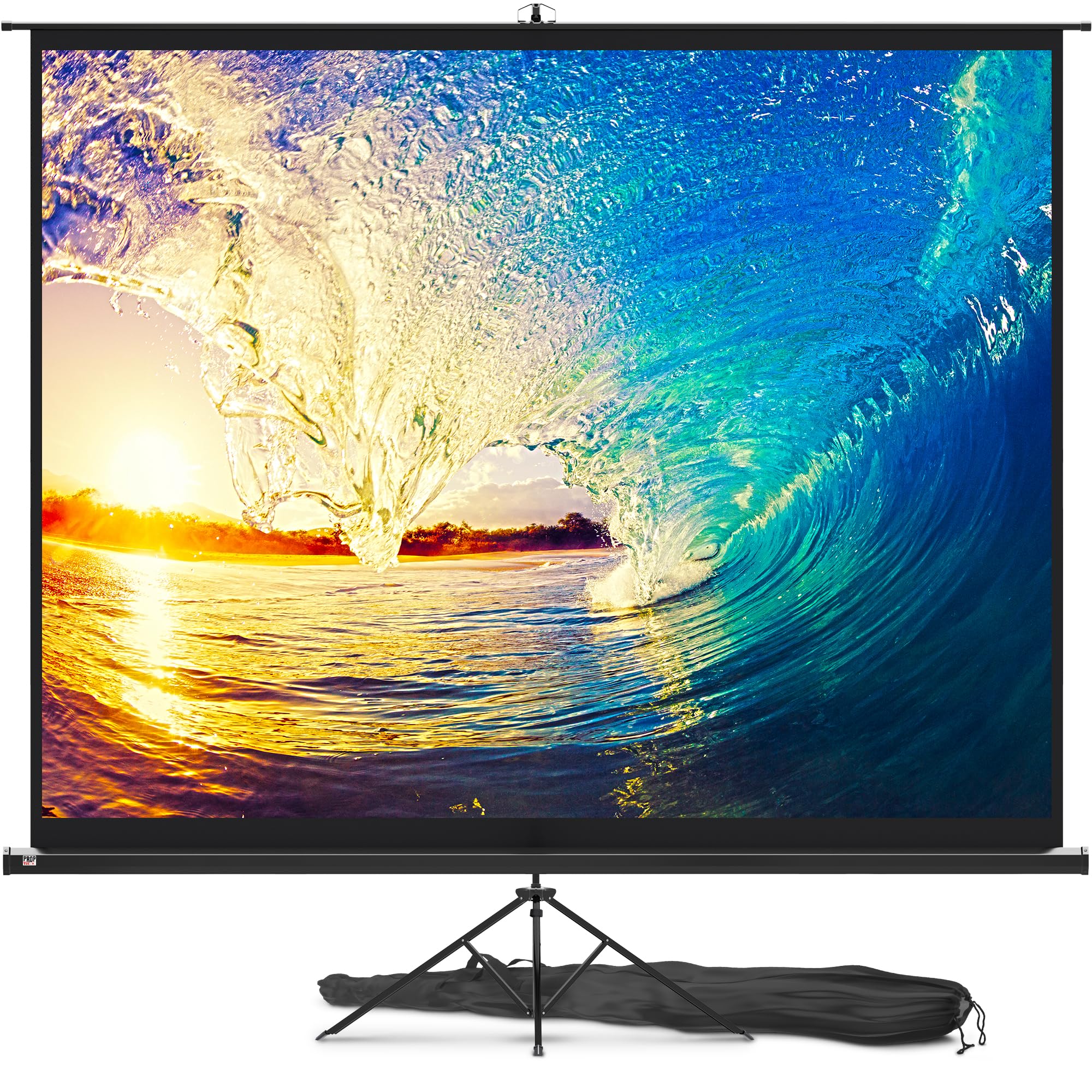 Projector Screen with Stand 120 inch - Indoor and Outdoor Projection Screen for Movie or Office Presentation - 4:3 HD Premium Wrinkle-Free Tripod Screen