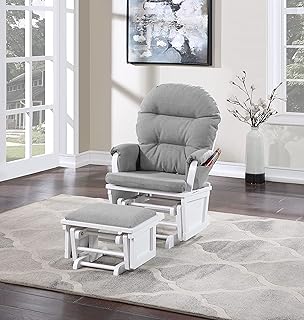 Suite Bebe Madison Glider & Ottoman, White/Oyster