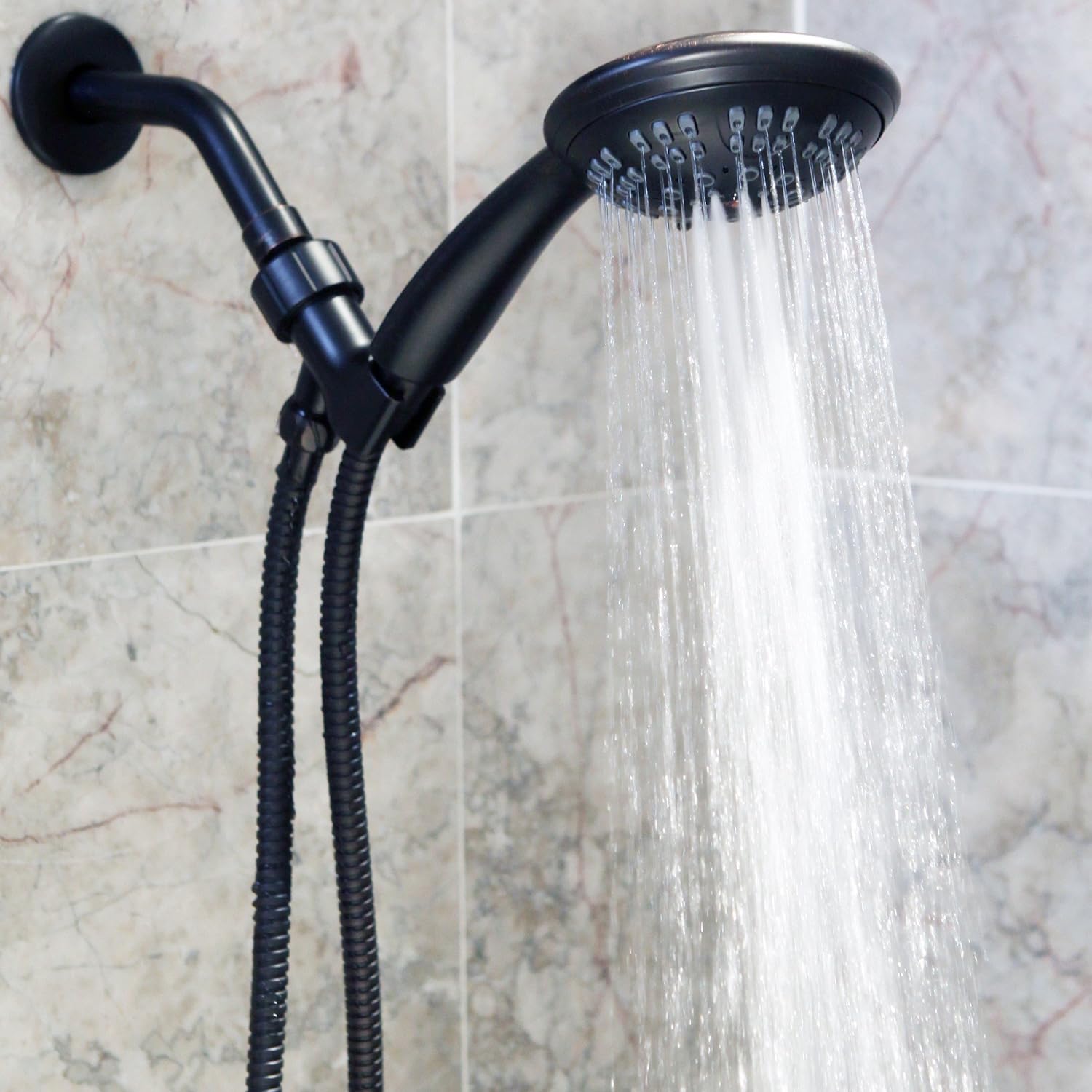Bеѕt Prоmо 6 Function Handheld Shower Head Kit - High Pressure, Removable Hand Held Showerhead With Hose & Mount And Adjustable Rainfall Spray, 1.8 GPM - Oil-Rubbed Bronze & California Certified