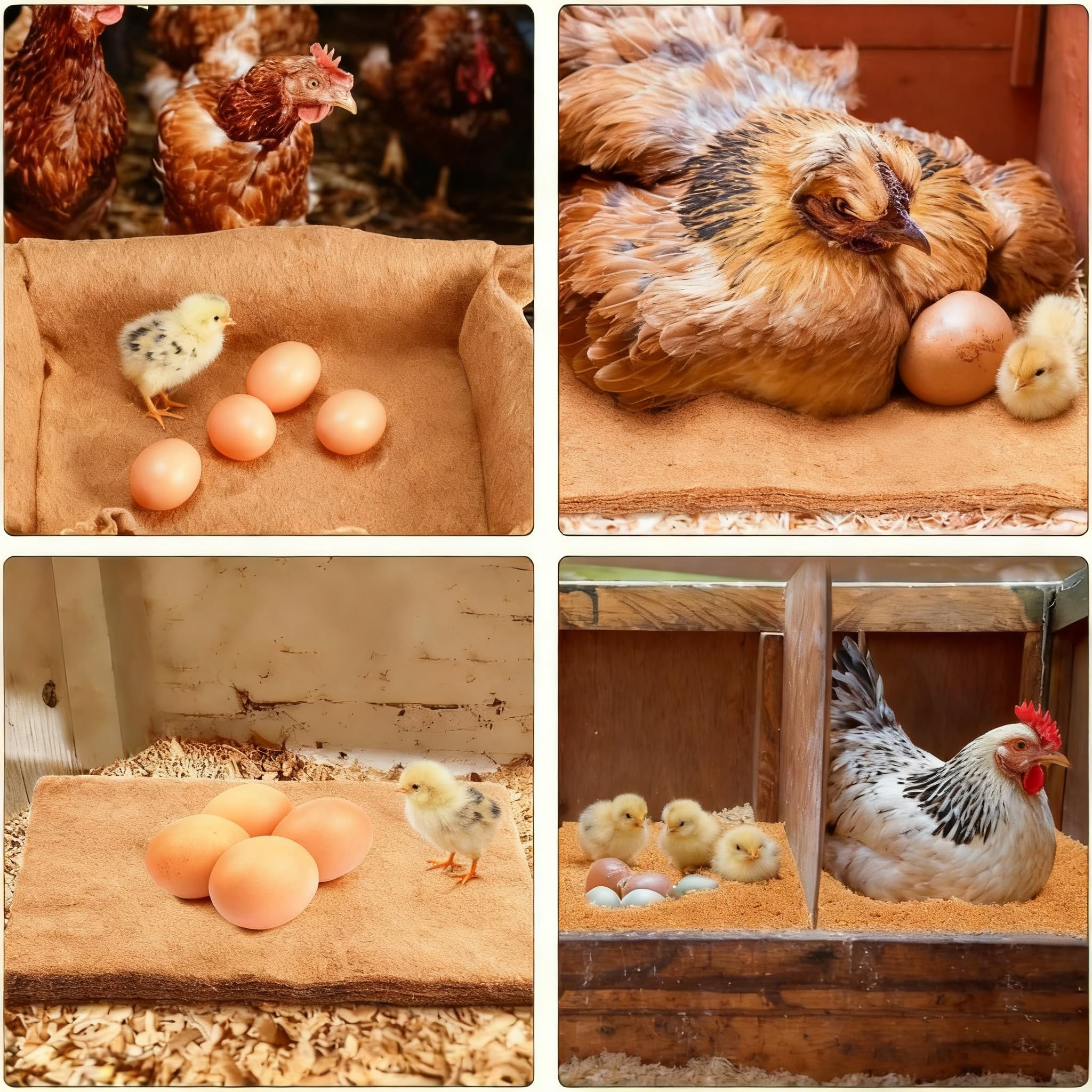 20 Pezzi Nido per La Deposizione Delle Uova, Lettiera per Polli 33 x 33cm, Tappetini per Pollaio, Cuscinetti per Nidificazione per Pollo, Tappetino per Il Nido di Gallina Riutilizzabile