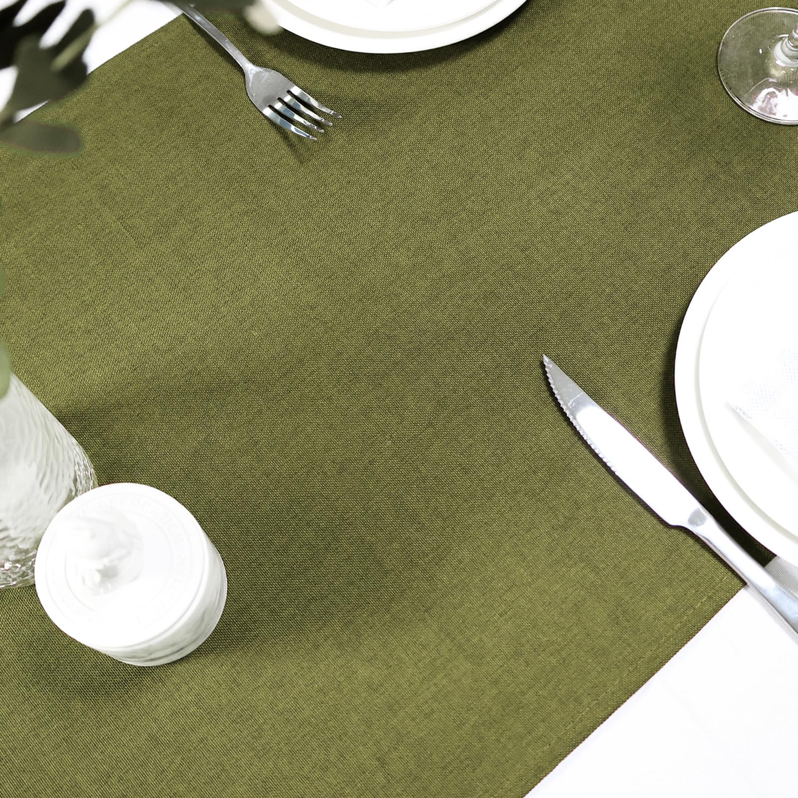 Runner da tavolo primaverile moderno, lavabile, effetto lino, impermeabile, per sala da pranzo, feste, vacanze, decorazione, colore: verdeazzurro, 40 x 180 cm