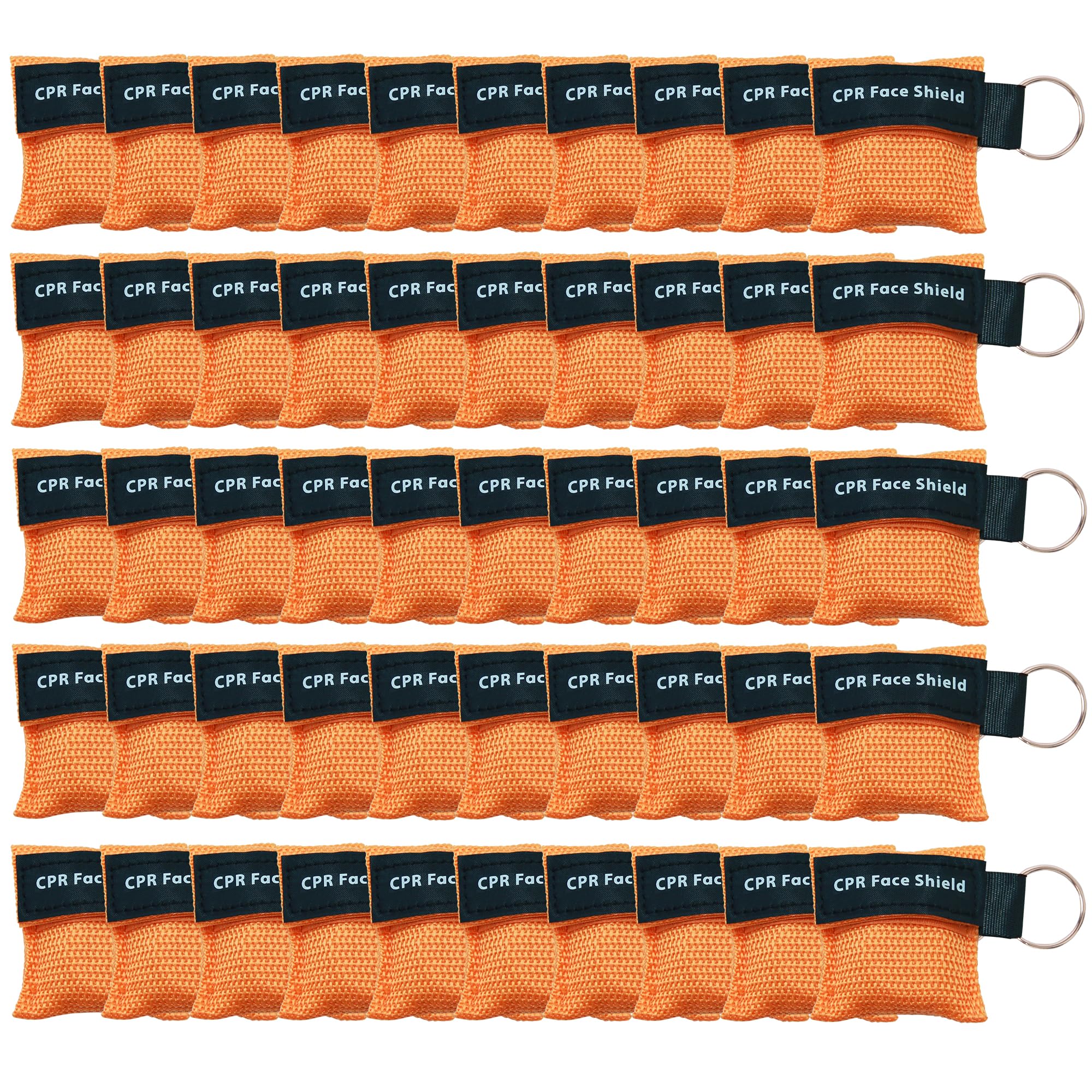 KONGDY 50pcs CPR Face Shield, CPR Pocket Mask Keychain with One-Way Valve Breathing Barrier