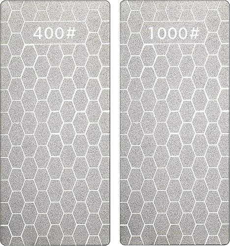 2 piezas de piedra de afilar diamante grano 4001000 diamante placa afiladora piedra de abeja, piedra para afilar bordes aburridos, romos o cansados,