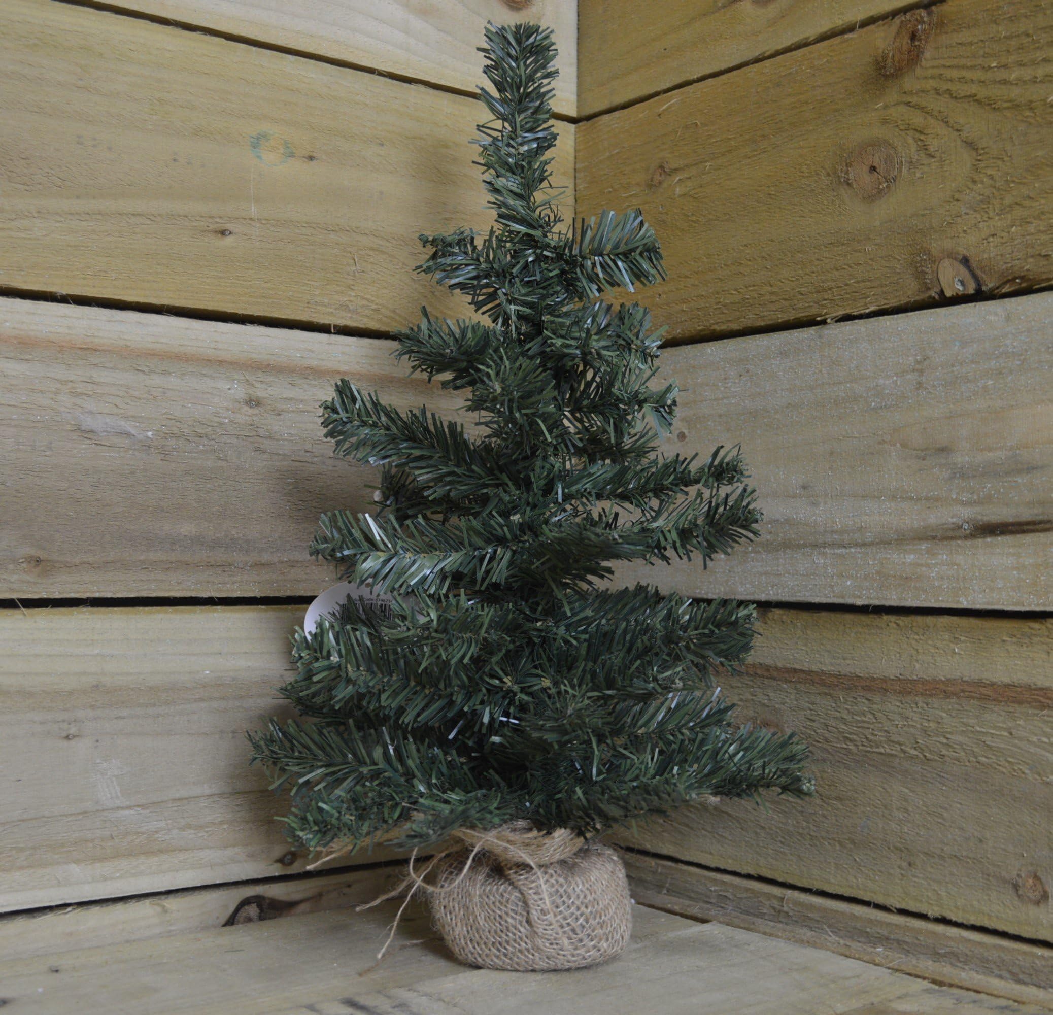 45cm Tall Indoor Foldable Mini Green Christmas Tree in a Jute Base