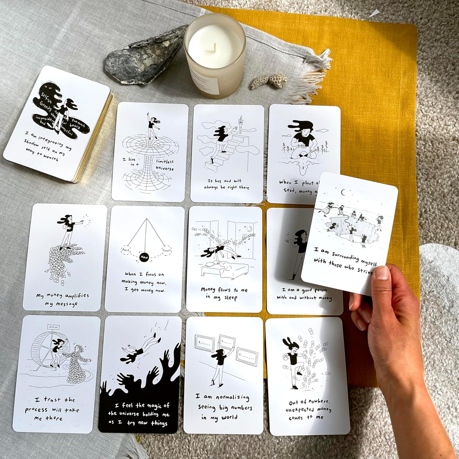 Endless Soul Money Oracle Cards, Affirmation Cards for Spiritual Entrepreneurs to Manifest Financial Abundance, Inspirational Gifts, Deck of 52