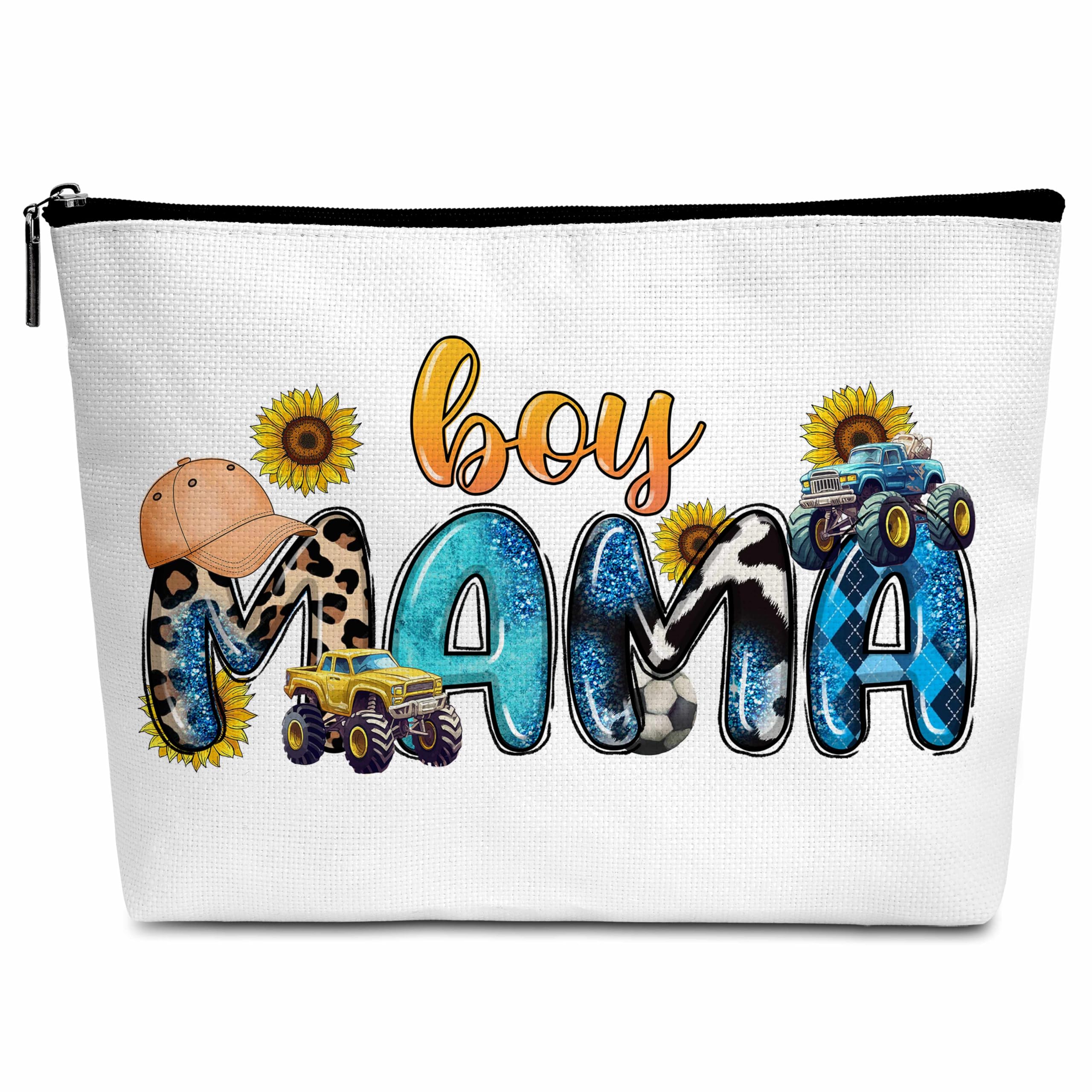 Boy Mama Gifts for Mama, Mama Gifts Cosmetic Makeup Bag with Zipper for Women, Mothers Day Birthday Gifts for Mom from Daughter Son - D21