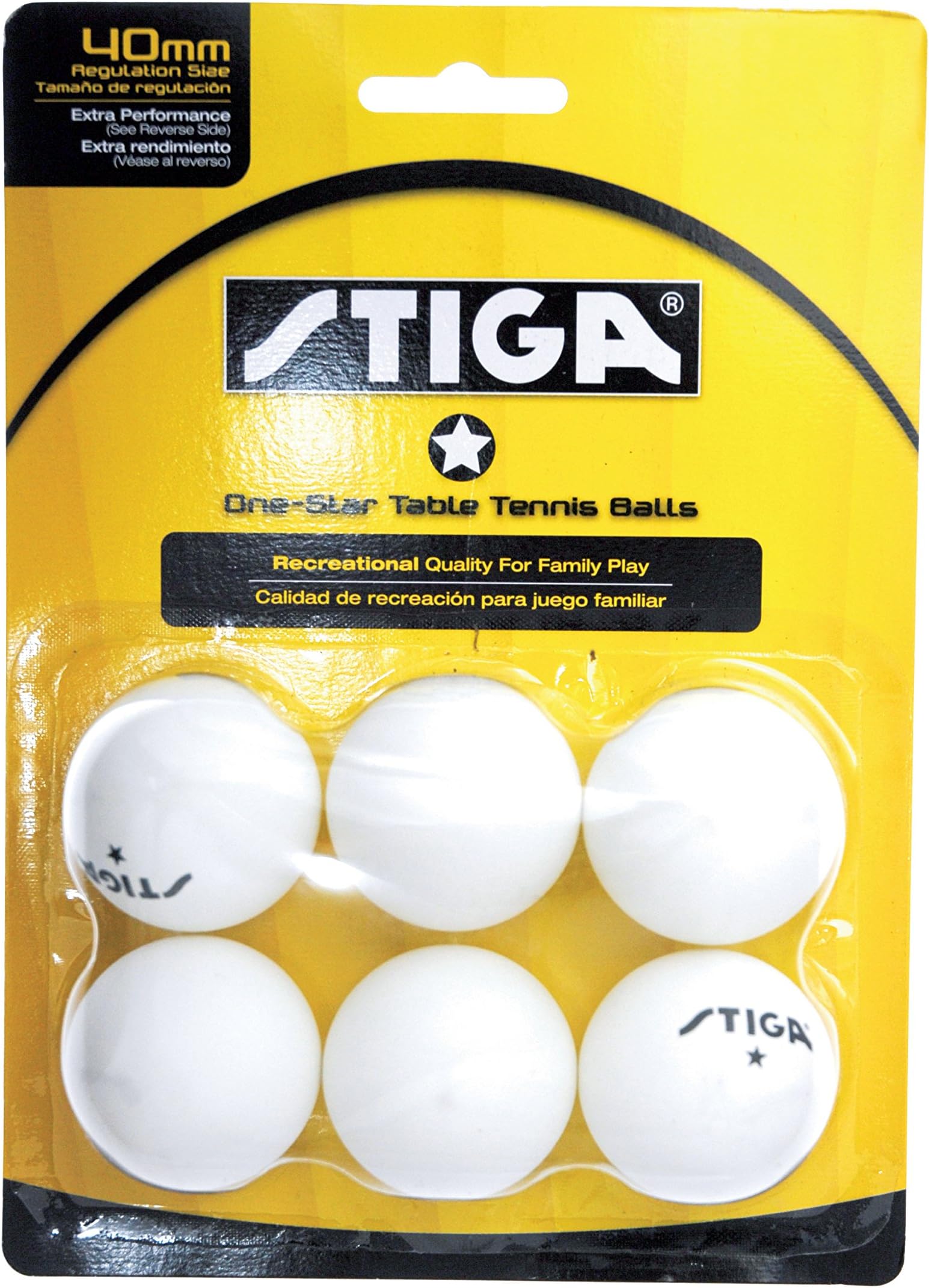 STIGA 1-Star Table Tennis Balls (6 Pack)