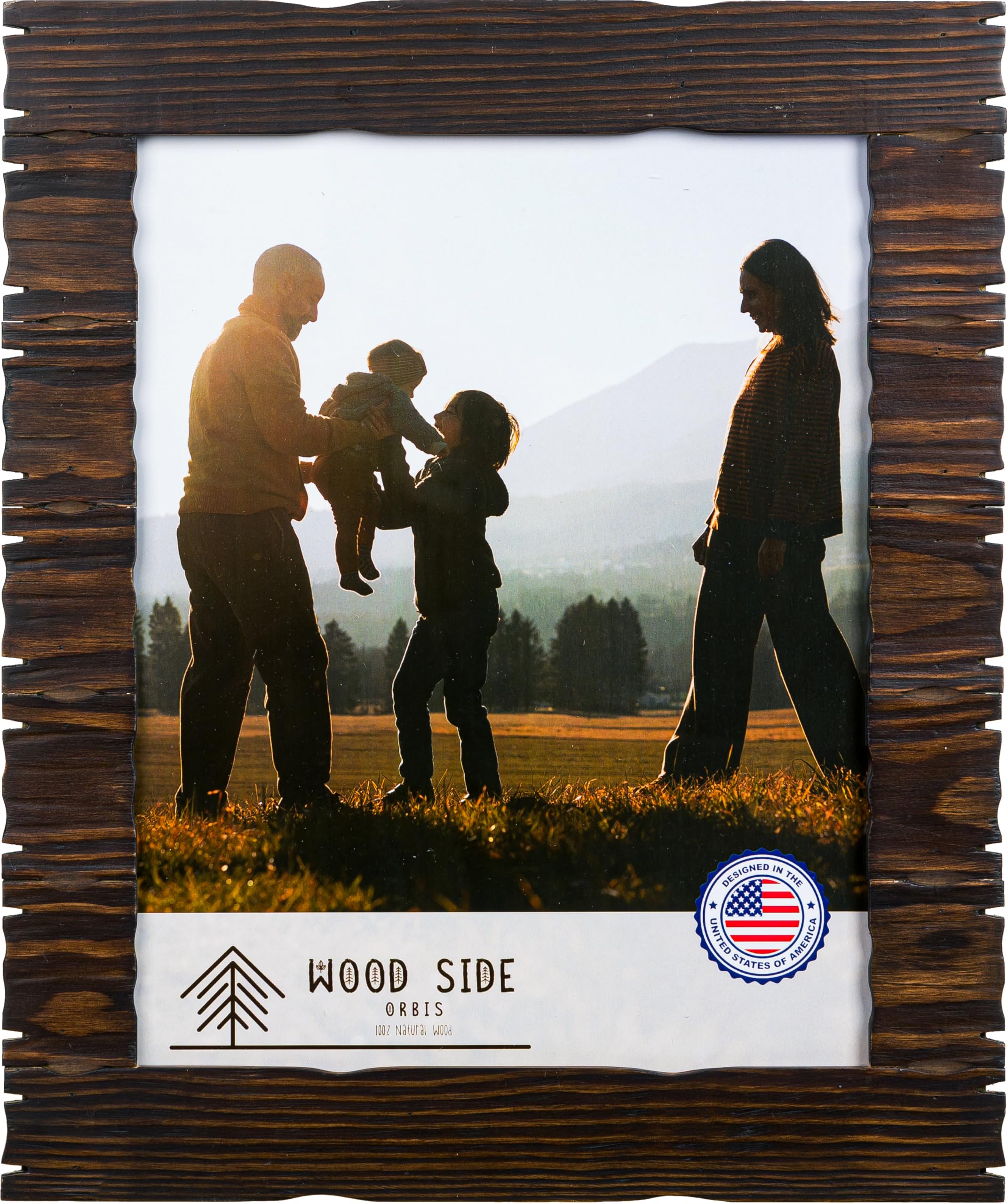 Cadre photo rustique en bois de 28 x 35,6 cm, design en bois de ferme avec finition marron, montage mural, cadre photo fait à la main