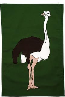 Ostrich Green Tea Towel from Cluck Cluck! Made in UK