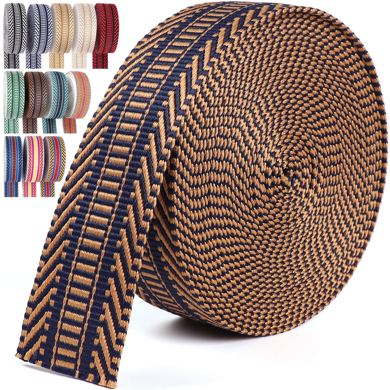 1.5" Jacquard Webbing - 20 Yards for Bags & Crafts -14