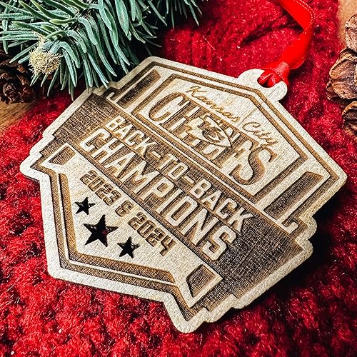 Miniatura 2 de Back to BACK TO BACK TO BACK TO BACK TO BACK TO BACK TO BACK TO BACK OF ALL TIME Adorno de Navidad de Champs 2023 2024 Chiefs, adorno de Navidad de