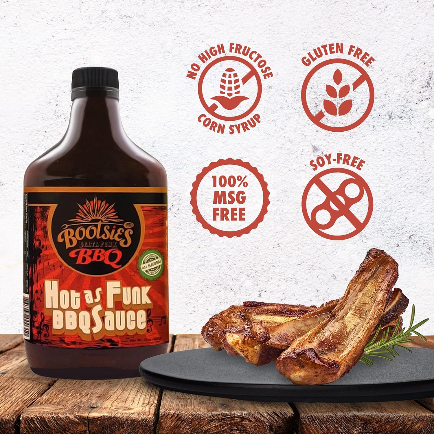 Hot as Funk Barbecue Sauce, Spicy Bbq Sauce with Worcestershire Sauce, Red Pepper, and Chili Powder, Gluten-Free Meat Sauce, 17 ounces - Bootsie’s Delta Funk Bbq - Image 6
