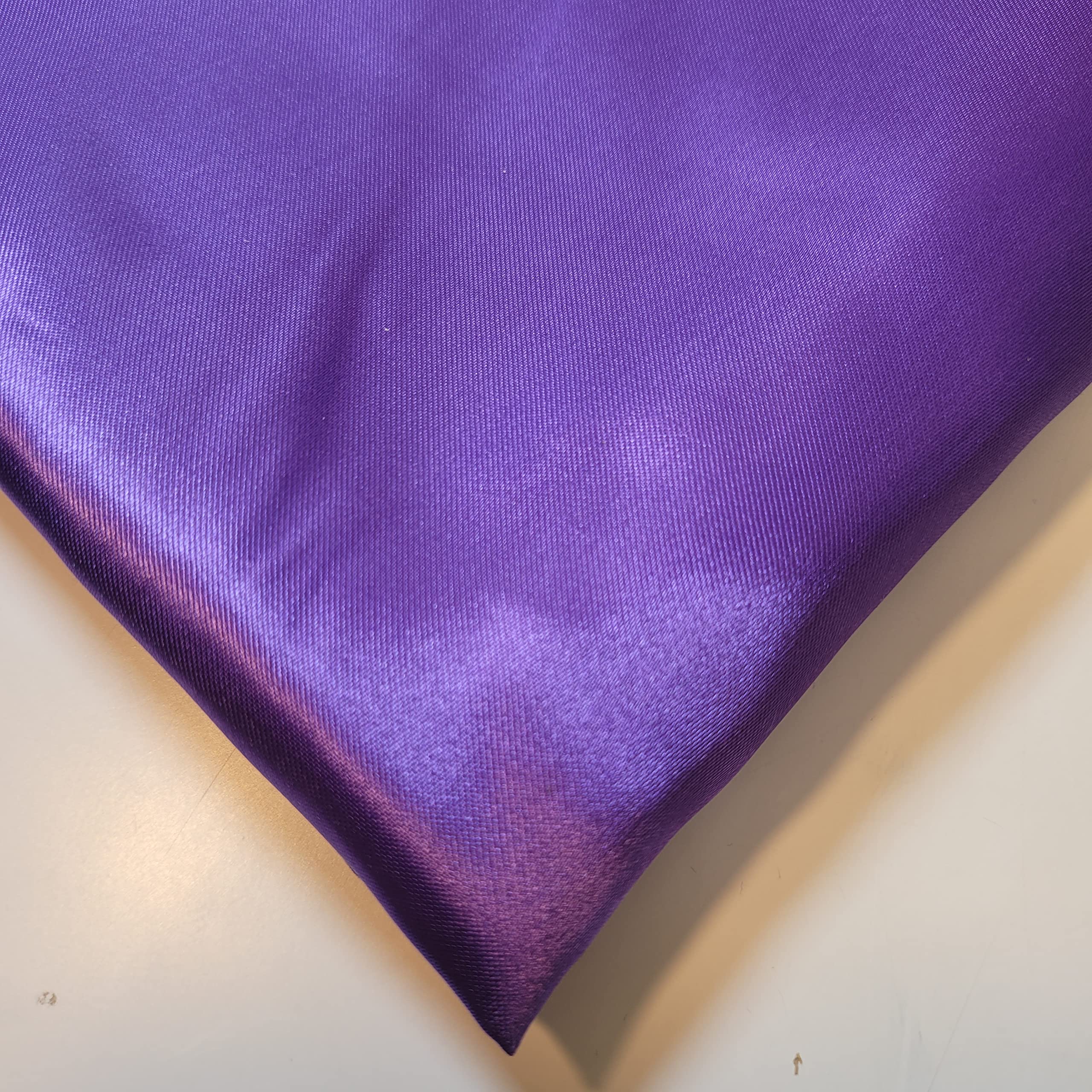 Silky Satin Fabric - Plain Solid Colour Luxury Dressmaking & Craft Material, Purple, 5 Meter - Image 2
