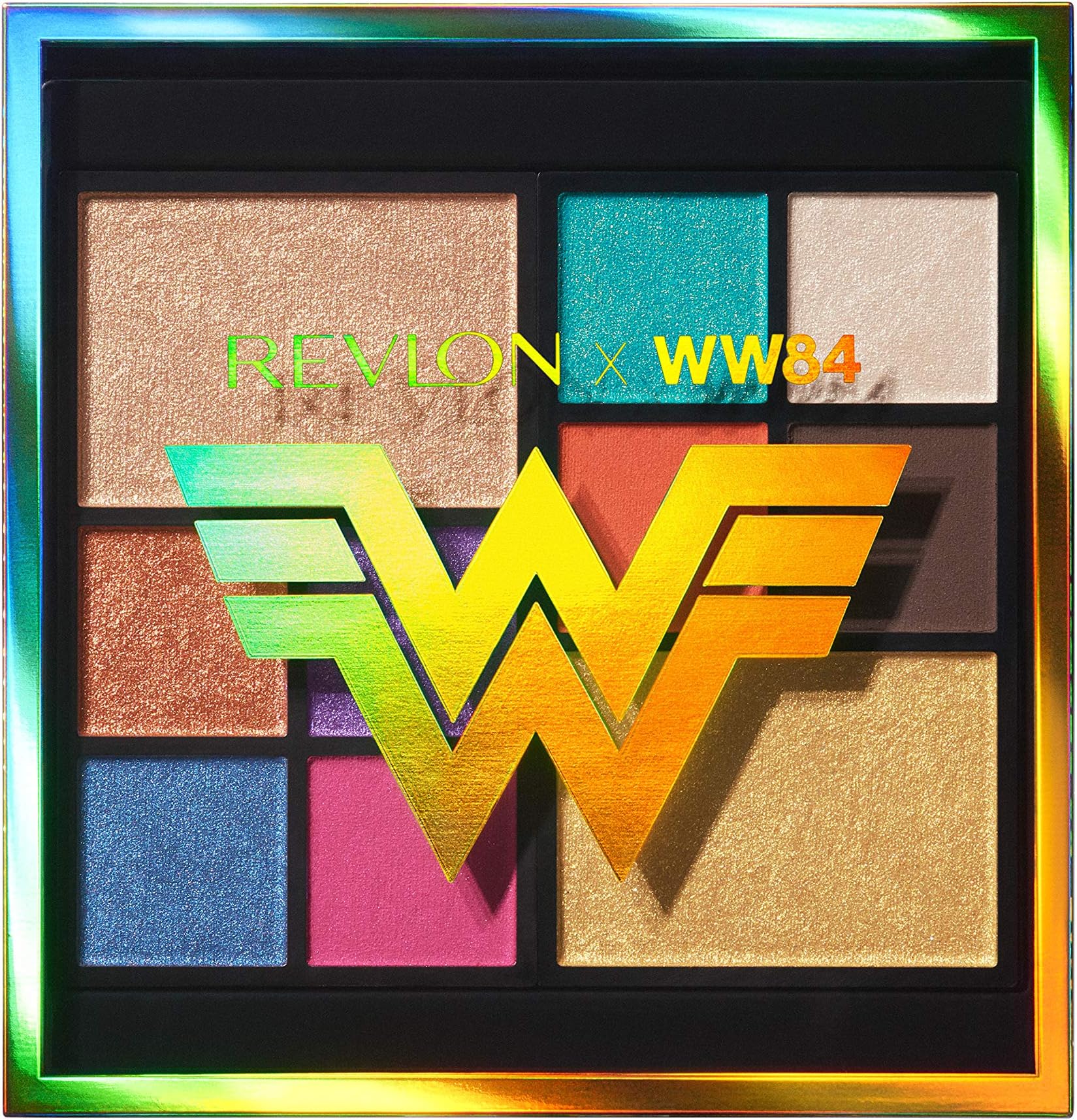 REVLON x WW84 The Wonder Woman Face & Eyeshadow Palette, 10 Bold Blendable Colors, Matte, Metallic and Pearl Finishes, 0.37 oz (7255254001)