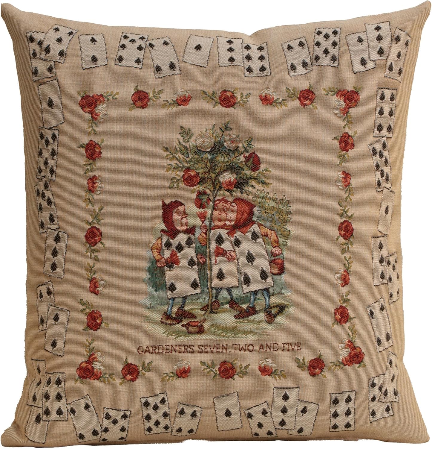 C Charlotte Home Furnishings Inc The Gardeners Cushion Cover | Pure Cotton Decorative Cushion Case | Pillow Cover for Indoor Use | 19x19 Inch Cushion Cover for Living Room | by John Tenniel