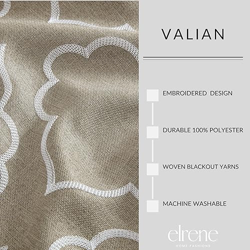 Miniatura 10 de Elrene Home Fashions Raja - Cortina opaca térmica para ventana con ojales, juego de 2, 37 x 84 pulgadas, índigo